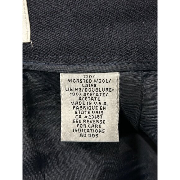 Talbots Petites Navy Worsted Wool Womens Pleated Trousers Size 10 - Picture 6 of 9